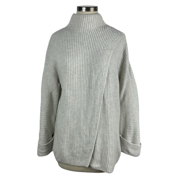 ATHLETA Azalea Sweater Gray Wrap Style Wool Cashmere High Neck Pullover Size XS - Picture 1 of 6